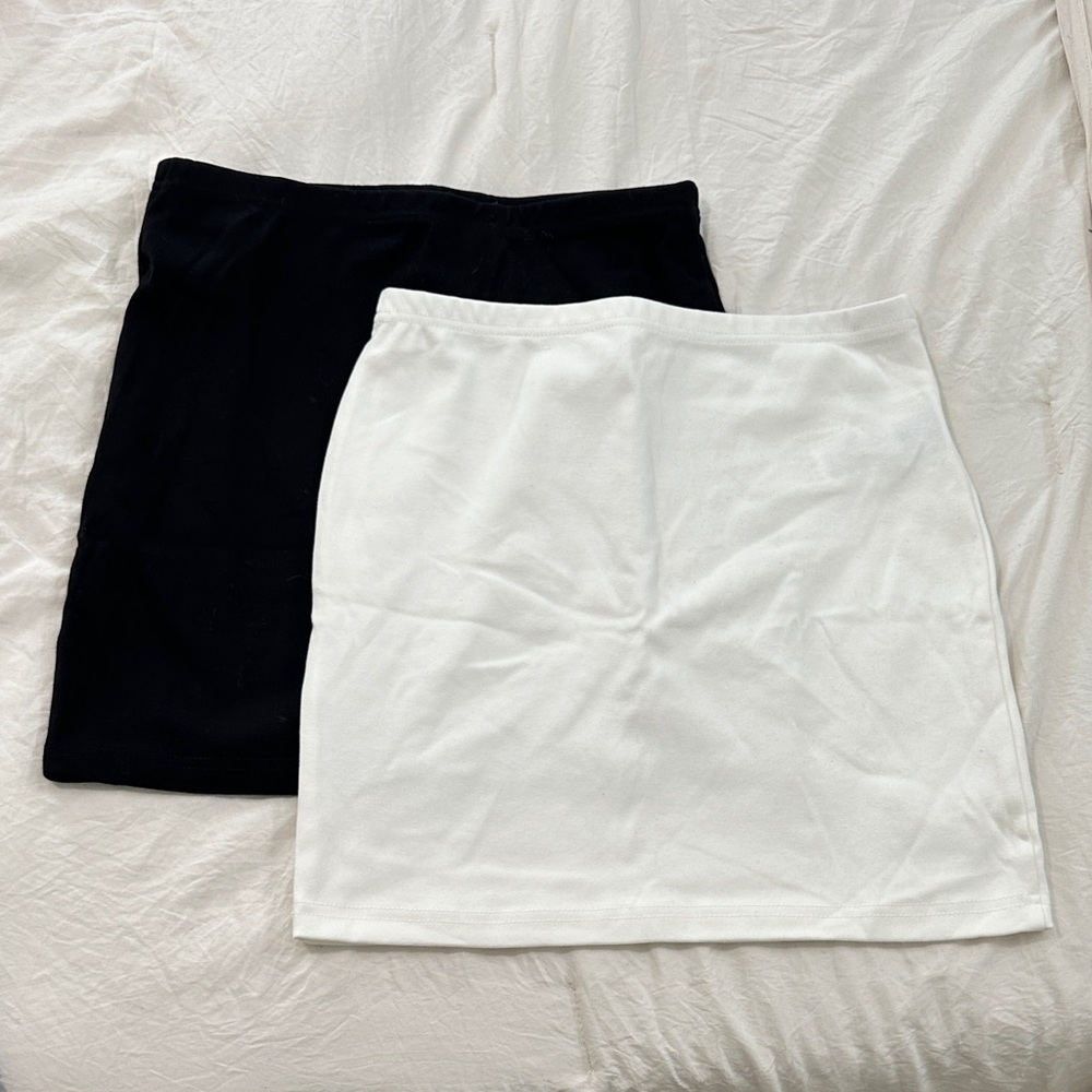 Classic Black and White Women's Skirt Set